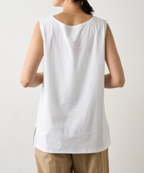 BEARDSLEY（ビアズリー）の「スラブコットンタンクトップ（タンクトップ・レディース・ホワイト/グレー・FREE）」の8枚目の写真