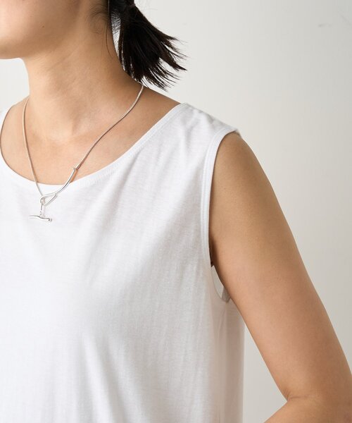 BEARDSLEY（ビアズリー）の「スラブコットンタンクトップ（タンクトップ・レディース・ホワイト/グレー・FREE）」の9枚目の写真