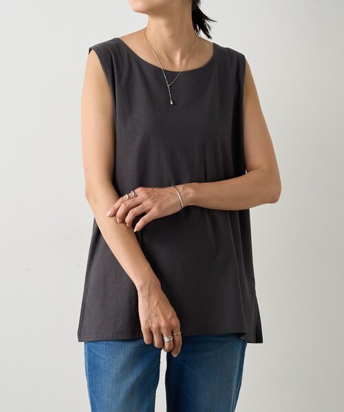 BEARDSLEY（ビアズリー）の「スラブコットンタンクトップ（タンクトップ・レディース・ホワイト/グレー・FREE）」の15枚目の写真