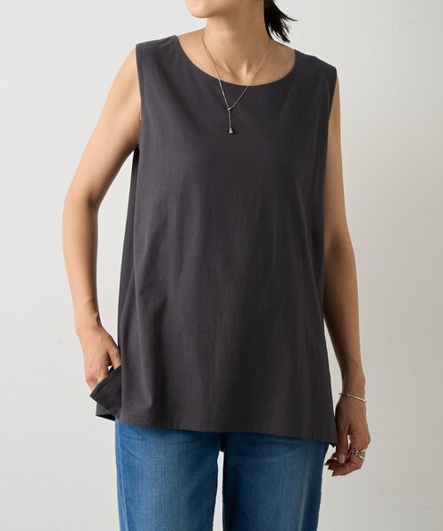 BEARDSLEY（ビアズリー）の「スラブコットンタンクトップ（タンクトップ・レディース・ホワイト/グレー・FREE）」の18枚目の写真