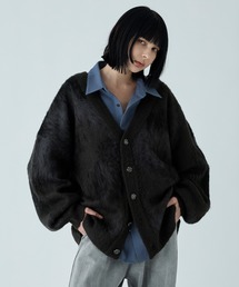 VELNUS(xiX)́yVELNUSzAbstract Loose Shaggy Design Cardigan/AuXgNg[YVM[fUCJ[fBK(J[fBK/{)