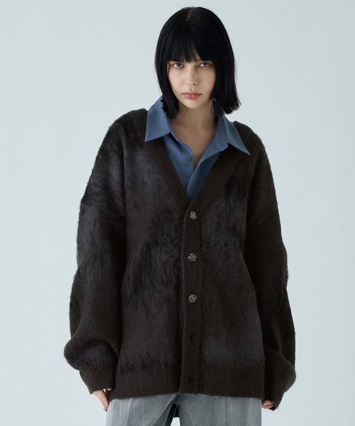VELNUS】Abstract Loose Shaggy Design Cardigan/アブストラクトルーズ