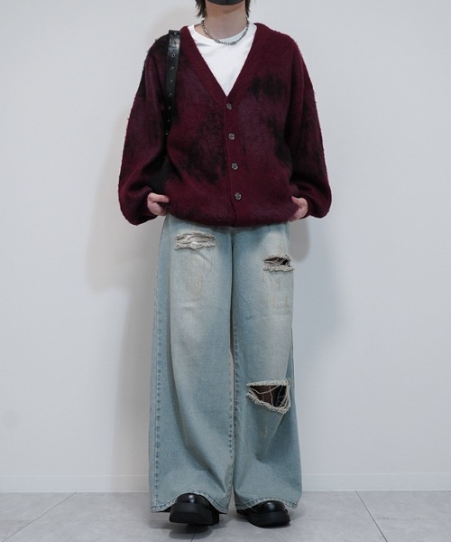 VELNUS(ベルナス)の「【VELNUS】Abstract Loose Shaggy Design Cardigan/アブストラクトルーズシャギーデザインカーディガン(カーディガン/ボレロ・メンズ・チャコールグレー/レッド/ブルー・L/M/S)」の20枚目の写真