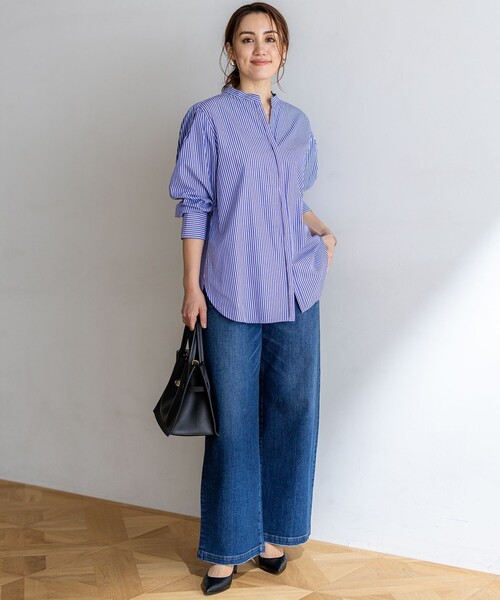 23区 L(ニジュウサンクオオキイサイズ)の「【Lサイズ限定】23区DENIM ストレッチ ワイド パンツ(デニムパンツ・レディース・ダルブルー系/ネイビー系/グレー系・44/46/48/50)」の6枚目の写真