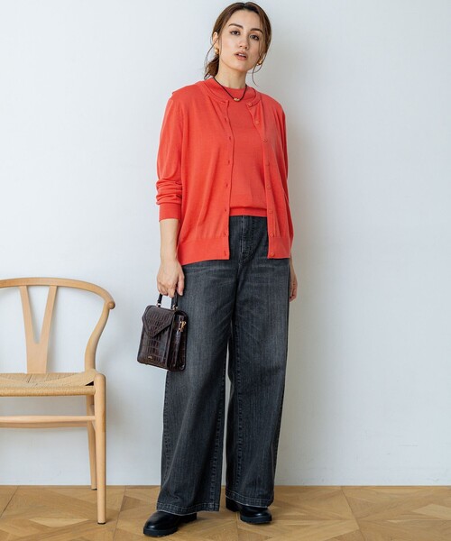 23区 L(ニジュウサンクオオキイサイズ)の「【Lサイズ限定】23区DENIM ストレッチ ワイド パンツ(デニムパンツ・レディース・ダルブルー系/ネイビー系/グレー系・44/46/48/50)」の10枚目の写真