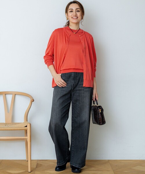 23区 L(ニジュウサンクオオキイサイズ)の「【Lサイズ限定】23区DENIM ストレッチ ワイド パンツ(デニムパンツ・レディース・ダルブルー系/ネイビー系/グレー系・44/46/48/50)」の11枚目の写真
