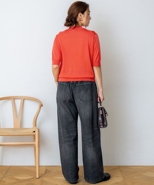 23区 L(ニジュウサンクオオキイサイズ)の「【Lサイズ限定】23区DENIM ストレッチ ワイド パンツ(デニムパンツ・レディース・ダルブルー系/ネイビー系/グレー系・44/46/48/50)」の12枚目の写真
