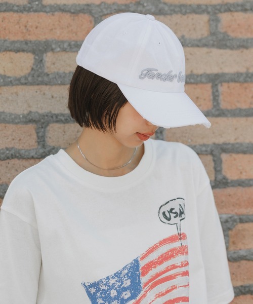 BLANK　（ブランク）の「Gender Beauty Embroidered Cap / ジェンダービューティー刺繍キャップ（キャップ・レディース・ブラック/グリーン系カモフラージュ/ホワイト/カモフラージュ・FREE）」の6枚目の写真