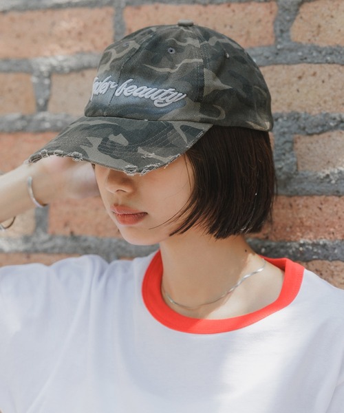BLANK　（ブランク）の「Gender Beauty Embroidered Cap / ジェンダービューティー刺繍キャップ（キャップ・レディース・ブラック/グリーン系カモフラージュ/ホワイト/カモフラージュ・FREE）」の22枚目の写真