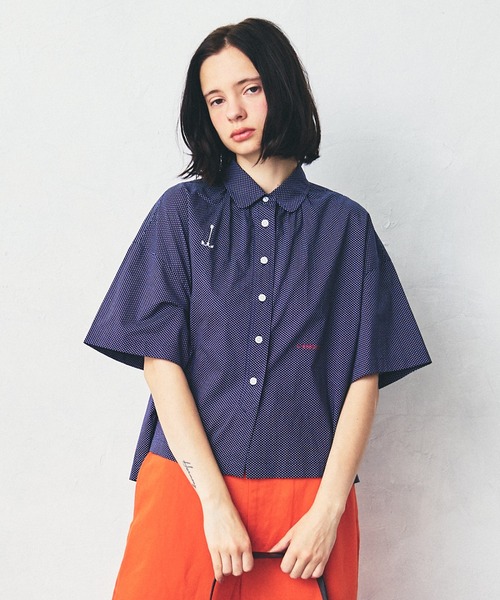 LA MARINE FRANCAISE（マリン フランセーズ）の「ドット et ブルーエンブロイダリーシャツ（シャツ/ブラウス・レディース・ブルー/サックスブルー/ホワイト/ネイビー・FREE）」の3枚目の写真