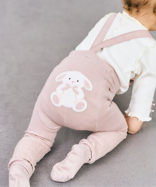 apres les cours（アプレレクール）の「アニマルおしりモチーフレギンス&ソックスセット（その他ベビーウェア・キッズ・ピンク/アイボリー・80）」の2枚目の写真