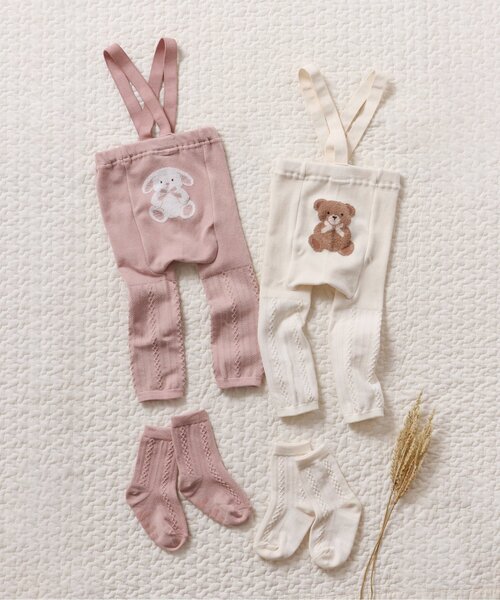 apres les cours（アプレレクール）の「アニマルおしりモチーフレギンス&ソックスセット（その他ベビーウェア・キッズ・ピンク/アイボリー・80）」の15枚目の写真