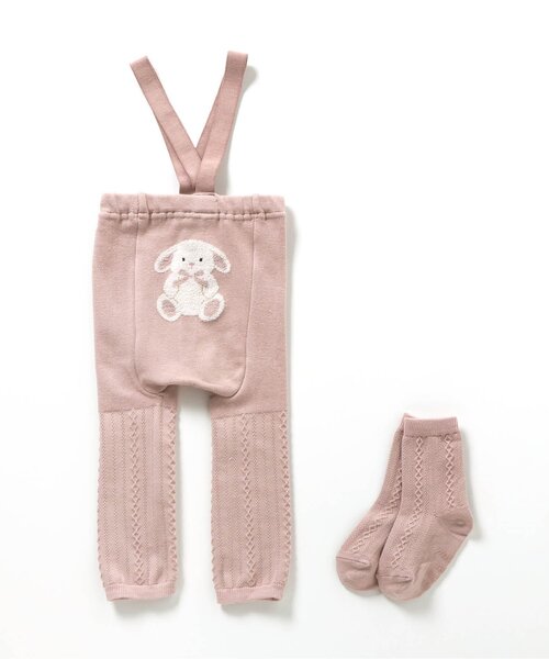 apres les cours（アプレレクール）の「アニマルおしりモチーフレギンス&ソックスセット（その他ベビーウェア・キッズ・ピンク/アイボリー・80）」の5枚目の写真