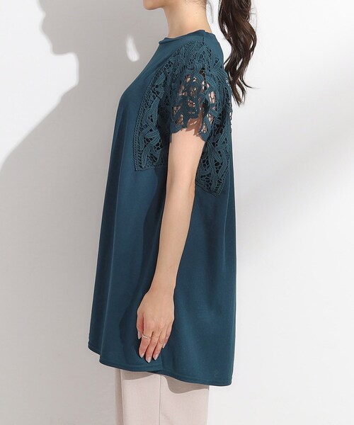 SHOO・LA・RUE(シューラルー)の「【S-LL】上品華やか お袖レースチュニックトップス(チュニック・レディース・チャコールグレー/ブラック/モスグリーン・04/03/02/01)」の18枚目の写真