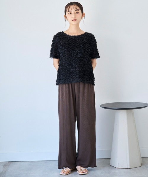 mil（ミル）の「チュールフリル シアークロップドトップス 【588110】（Tシャツ/カットソー・レディース・ブラック/アイボリー・XS/S）」の14枚目の写真