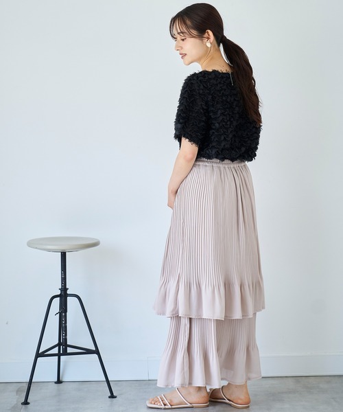 mil（ミル）の「チュールフリル シアークロップドトップス 【588110】（Tシャツ/カットソー・レディース・ブラック/アイボリー・XS/S）」の18枚目の写真