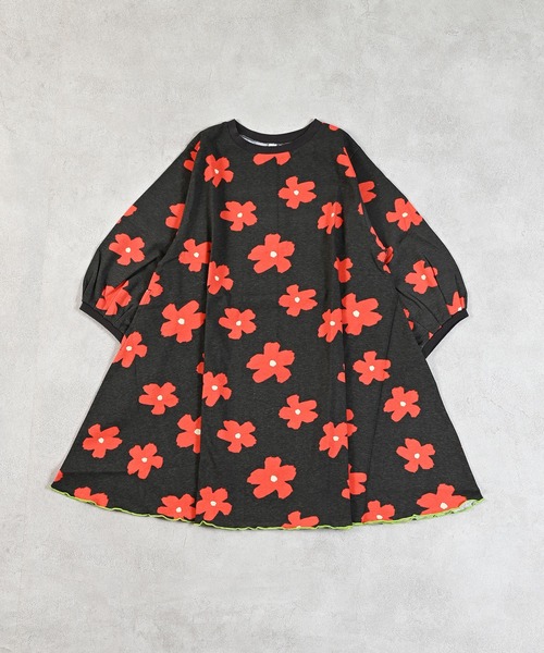 MARKEY'S（マーキーズ）の「ソウガラランタンスリーブワンピース（ワンピース・キッズ・チャコール/パープル系その他/ライトグリーン・90/100/110/120/130）」の2枚目の写真