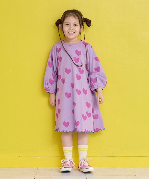 MARKEY'S（マーキーズ）の「ソウガラランタンスリーブワンピース（ワンピース・キッズ・チャコール/パープル系その他/ライトグリーン・90/100/110/120/130）」の6枚目の写真