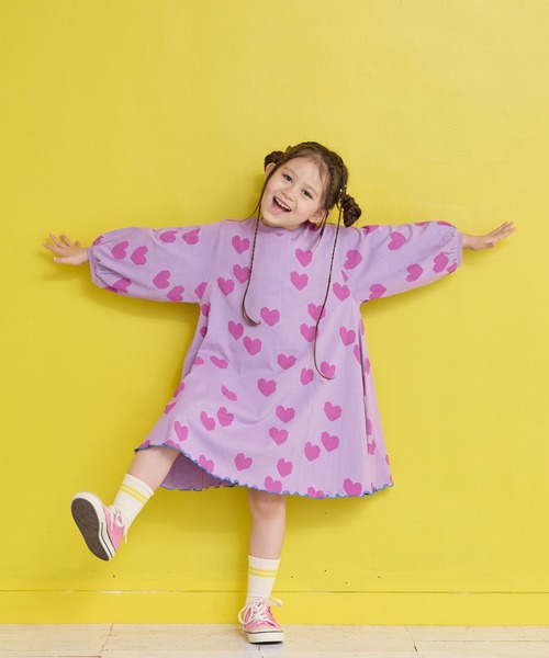 MARKEY'S（マーキーズ）の「ソウガラランタンスリーブワンピース（ワンピース・キッズ・チャコール/パープル系その他/ライトグリーン・90/100/110/120/130）」の9枚目の写真