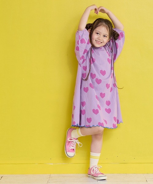 MARKEY'S（マーキーズ）の「ソウガラランタンスリーブワンピース（ワンピース・キッズ・チャコール/パープル系その他/ライトグリーン・90/100/110/120/130）」の10枚目の写真