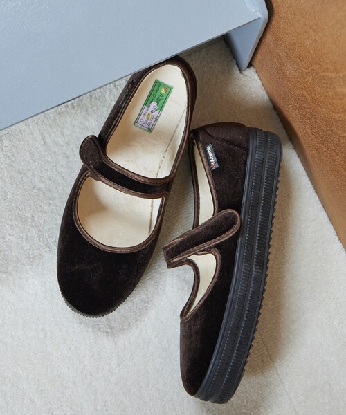 Alberola/アルベローラ メリージェーンフラットシューズ/ベロア