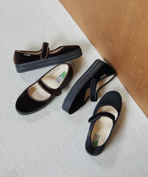 FREAK'S STORE（フリークスストア）の「Alberola/アルベローラ メリージェーンフラットシューズ/ベロアシューズ（モカシン/デッキシューズ・レディース・ブラウン/ブラック・37/36/38）」の8枚目の写真