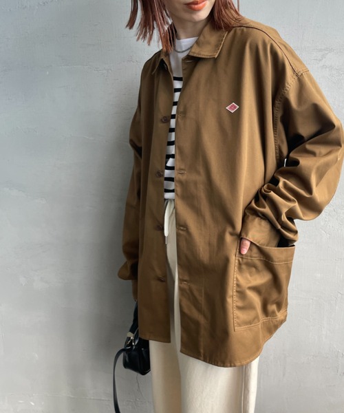 DANTON（ダントン）の「[DANTON/ダントン] ワンポイントロゴ シャツジャケット（シャツ/ブラウス・レディース・ブラック/グレー/キャメル・40/42）」の3枚目の写真