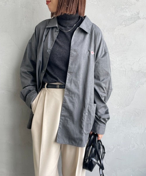 DANTON（ダントン）の「[DANTON/ダントン] ワンポイントロゴ シャツジャケット（シャツ/ブラウス・レディース・ブラック/グレー/キャメル・40/42）」の7枚目の写真