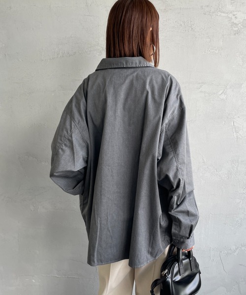 DANTON（ダントン）の「[DANTON/ダントン] ワンポイントロゴ シャツジャケット（シャツ/ブラウス・レディース・ブラック/グレー/キャメル・40/42）」の9枚目の写真