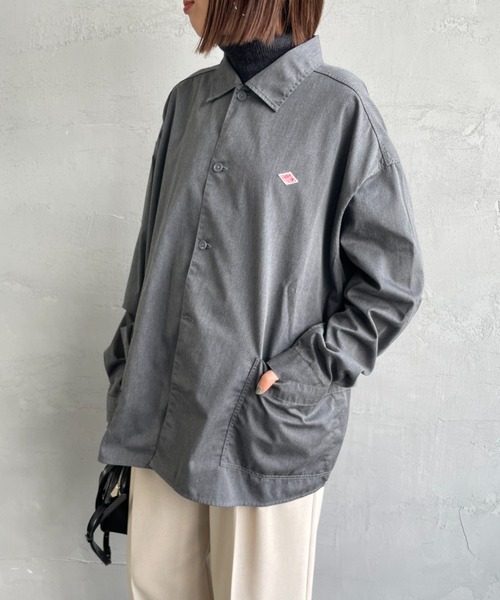 DANTON（ダントン）の「[DANTON/ダントン] ワンポイントロゴ シャツジャケット（シャツ/ブラウス・レディース・ブラック/グレー/キャメル・40/42）」の6枚目の写真