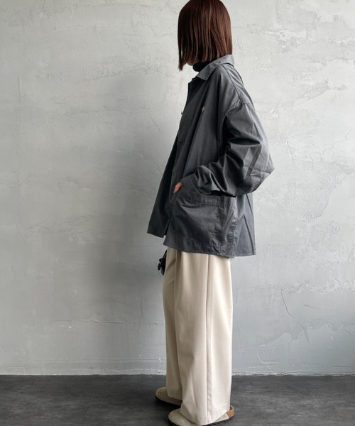 DANTON（ダントン）の「[DANTON/ダントン] ワンポイントロゴ シャツジャケット（シャツ/ブラウス・レディース・ブラック/グレー/キャメル・40/42）」の11枚目の写真