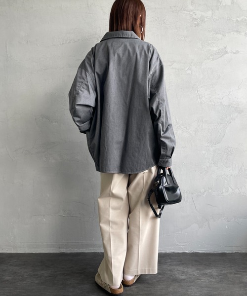 DANTON（ダントン）の「[DANTON/ダントン] ワンポイントロゴ シャツジャケット（シャツ/ブラウス・レディース・ブラック/グレー/キャメル・40/42）」の12枚目の写真