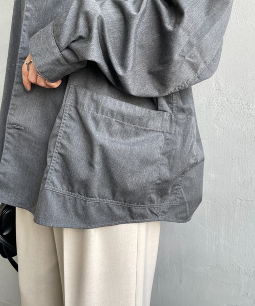 DANTON（ダントン）の「[DANTON/ダントン] ワンポイントロゴ シャツジャケット（シャツ/ブラウス・レディース・ブラック/グレー/キャメル・40/42）」の15枚目の写真