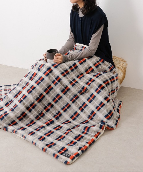 ECOLÂ ウール100% チェック柄ブランケット チェックボアひざ掛けブランケット ブランケットチェック おすすめ