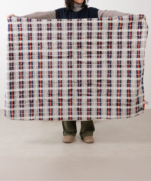 セール】3way エコファー 裏ボアブランケット 100×140 無地 チェック柄