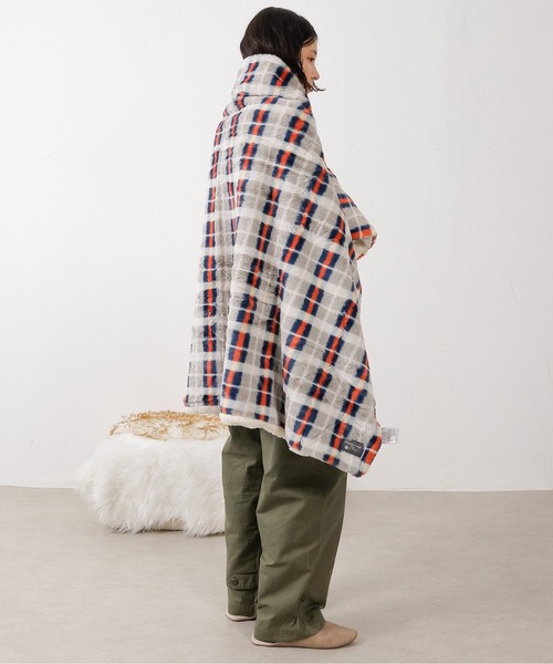 3way エコファー 裏ボアブランケット 100×140 無地 チェック柄