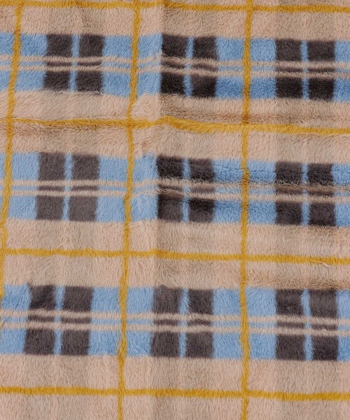 3way エコファー 裏ボアブランケット 100×140 無地 チェック柄