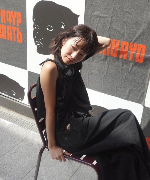 TEEN BOOP（ティーンブープ）の「リボンストラップバルーンキャミ（シャツ/ブラウス・レディース・チェック/ブラック/オフホワイト・FREE）」の4枚目の写真