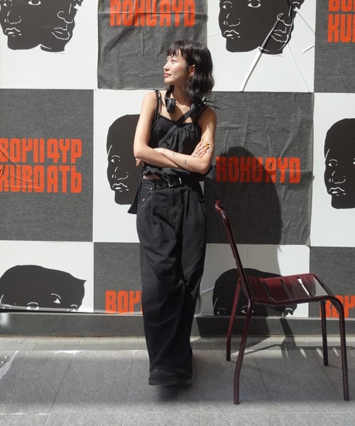 TEEN BOOP（ティーンブープ）の「リボンストラップバルーンキャミ（シャツ/ブラウス・レディース・チェック/ブラック/オフホワイト・FREE）」の5枚目の写真