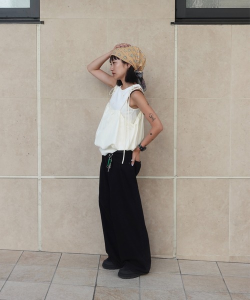 TEEN BOOP（ティーンブープ）の「リボンストラップバルーンキャミ（シャツ/ブラウス・レディース・チェック/ブラック/オフホワイト・FREE）」の21枚目の写真