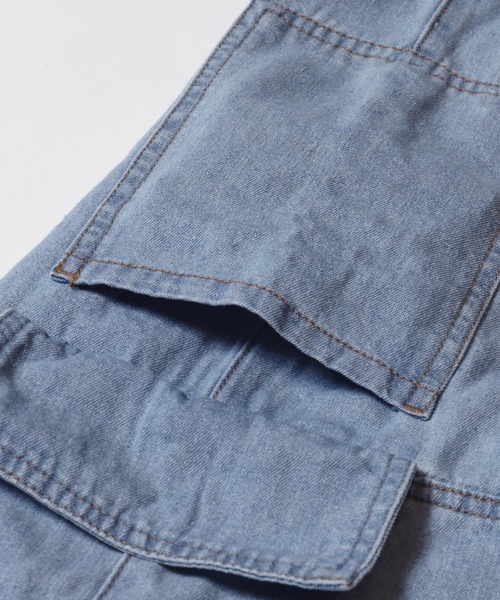 coca(coca)(コカ)の「キッズ ライトデニムカーゴパンツ(デニムパンツ・キッズ・ブラック/ライトブルー・120/130/140/150)」の3枚目の写真