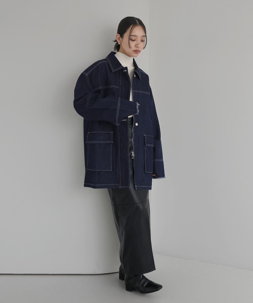 デニムミドルカバーオール（デニムジャケット）｜hellam（へラム）の