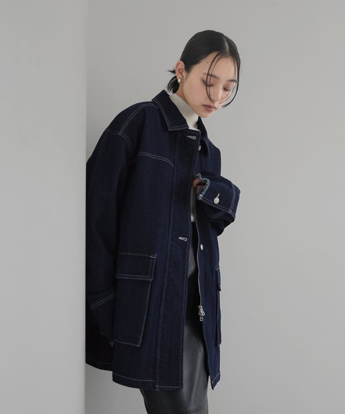 デニムミドルカバーオール（デニムジャケット）｜hellam（へラム）の