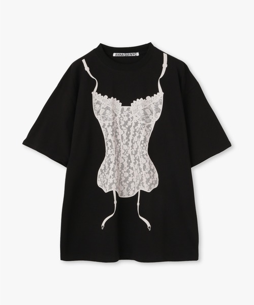 ANNA SUI NYC（アナ スイ エヌ ワイ シー）の「ランジェリープリントBIG Tシャツ（Tシャツ/カットソー・レディース・ホワイト/ブラック・FREE）」の2枚目の写真