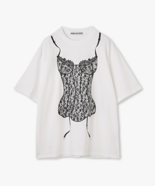 ANNA SUI NYC（アナ スイ エヌ ワイ シー）の「ランジェリープリントBIG Tシャツ（Tシャツ/カットソー・レディース・ホワイト/ブラック・FREE）」の16枚目の写真