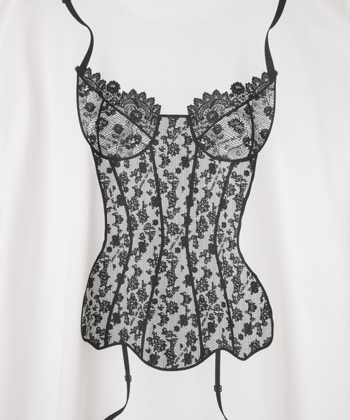 ANNA SUI NYC（アナ スイ エヌ ワイ シー）の「ランジェリープリントBIG Tシャツ（Tシャツ/カットソー・レディース・ホワイト/ブラック・FREE）」の17枚目の写真