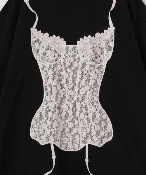 ANNA SUI NYC（アナ スイ エヌ ワイ シー）の「ランジェリープリントBIG Tシャツ（Tシャツ/カットソー・レディース・ホワイト/ブラック・FREE）」の18枚目の写真