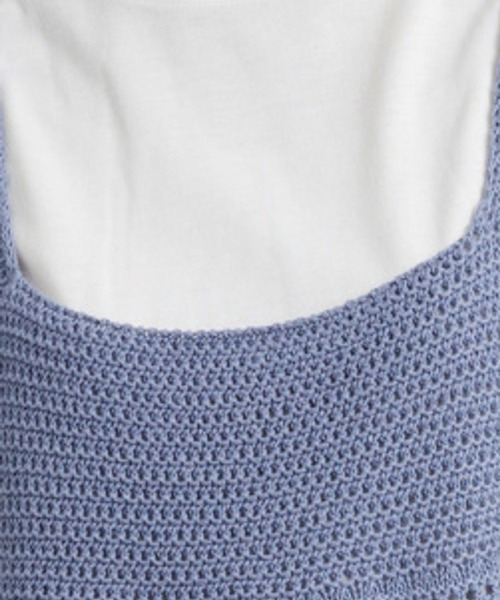 studio CLIP（スタディオクリップ）の「ニットビスチェ×Tシャツセット（Tシャツ/カットソー・レディース・ホワイト/ブラック/ライトブルー・FREE）」の12枚目の写真