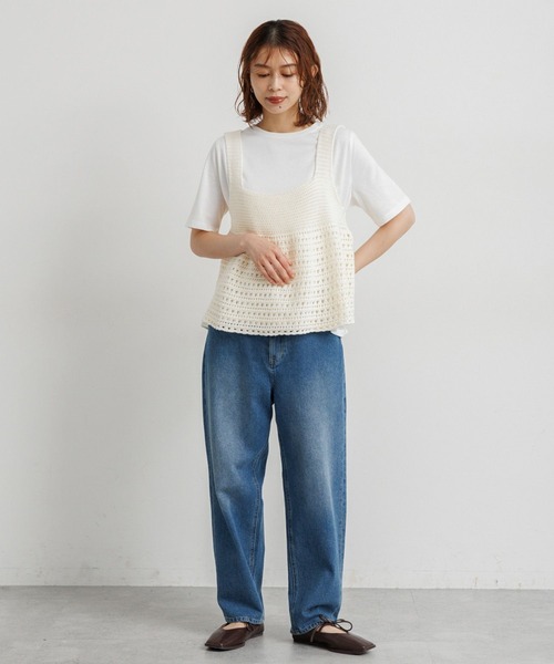 studio CLIP（スタディオクリップ）の「ニットビスチェ×Tシャツセット（Tシャツ/カットソー・レディース・ホワイト/ブラック/ライトブルー・FREE）」の17枚目の写真