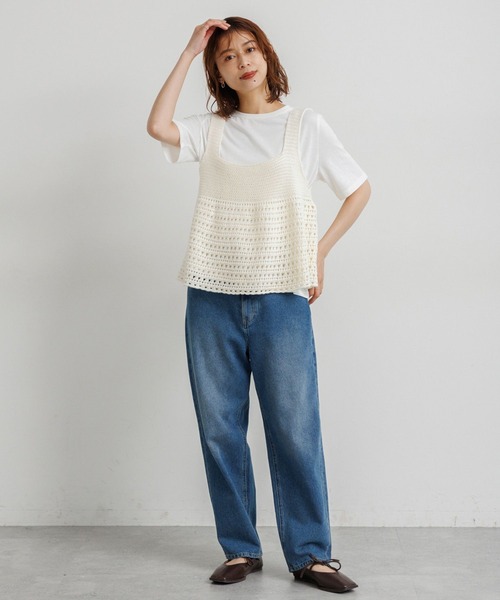 studio CLIP（スタディオクリップ）の「ニットビスチェ×Tシャツセット（Tシャツ/カットソー・レディース・ホワイト/ブラック/ライトブルー・FREE）」の18枚目の写真